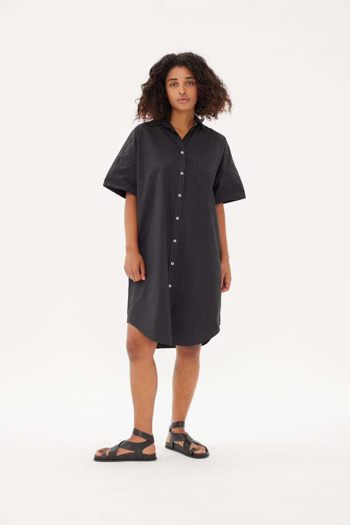 Chiara Short Sleeve Shirt Dress Black