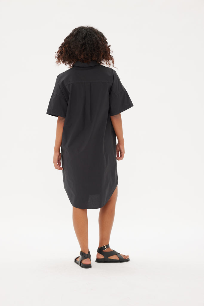 Chiara Short Sleeve Shirt Dress Black