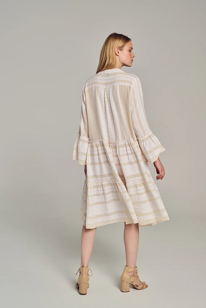 Ella  Midi Dress Ecru Off White