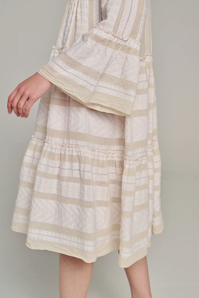 Ella  Midi Dress Ecru Off White