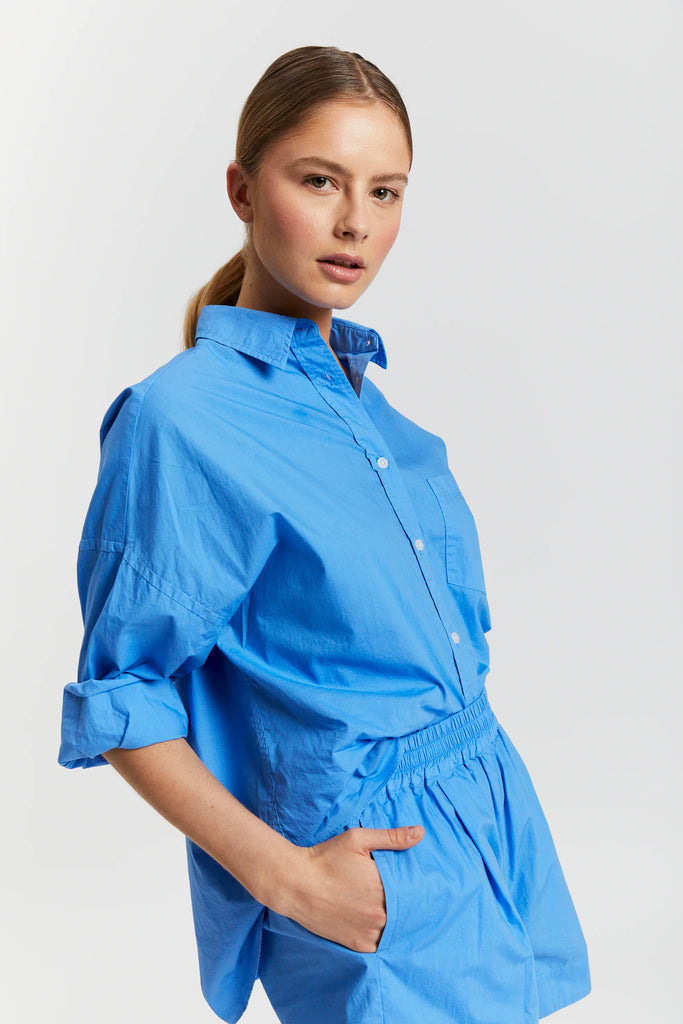 Chiara Cotton Shorts Ink Blue