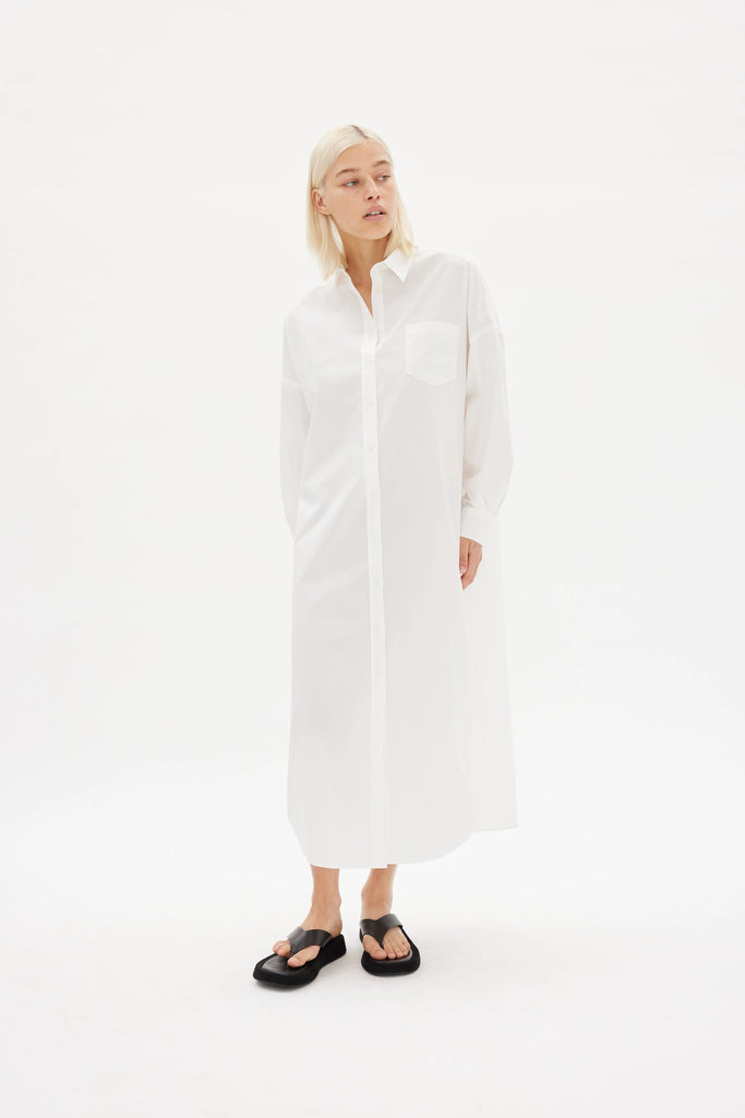Chiara Maxi Shirt Dress White
