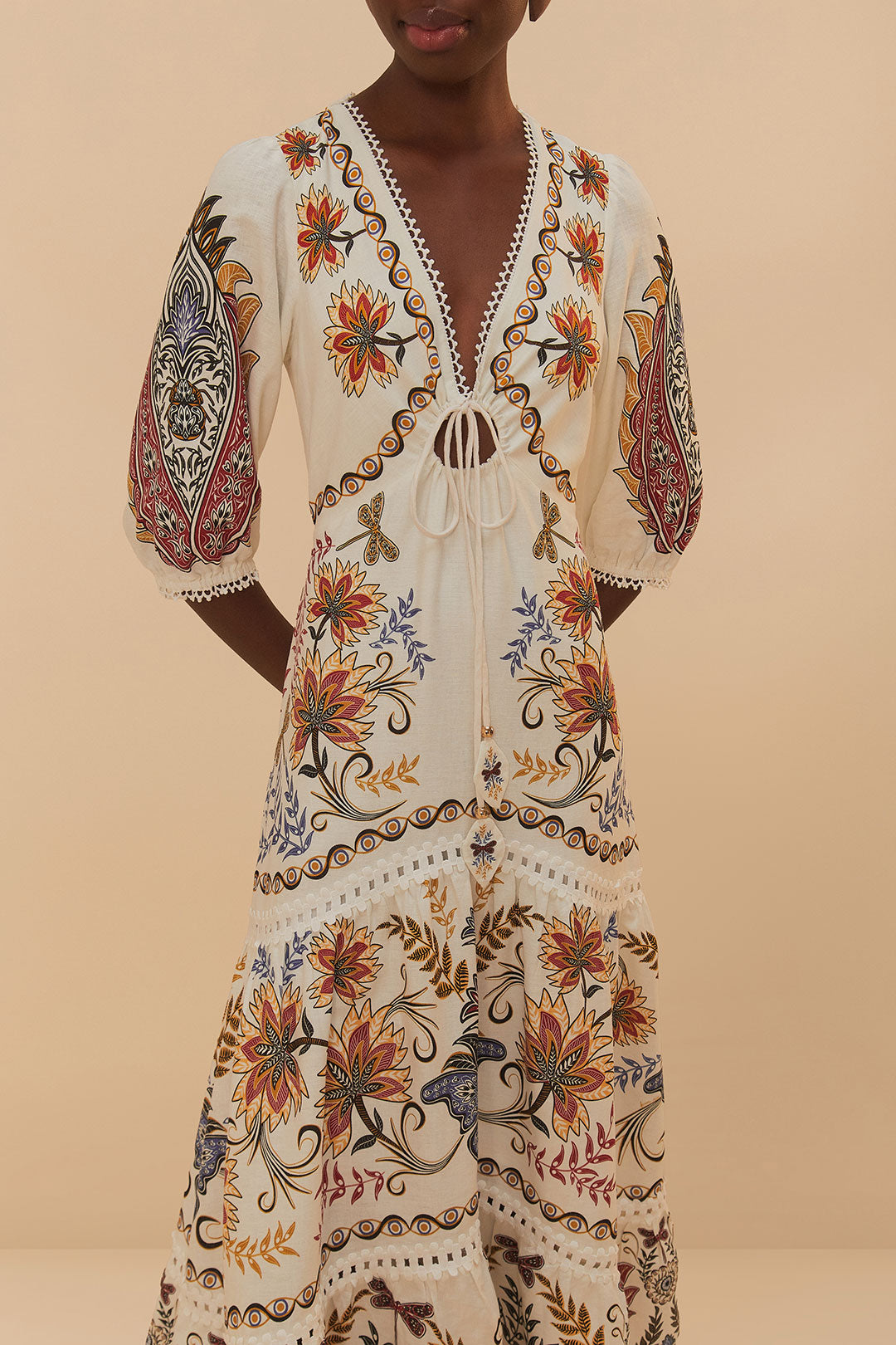 Boho Glam Off-White Maxi Dress – Toscani Australia