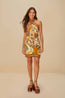 Foliage Halter Neck Mini Dress