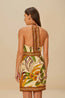 Foliage Halter Neck Mini Dress