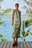 Tropical Tapestry Halter Neck Maxi Dress