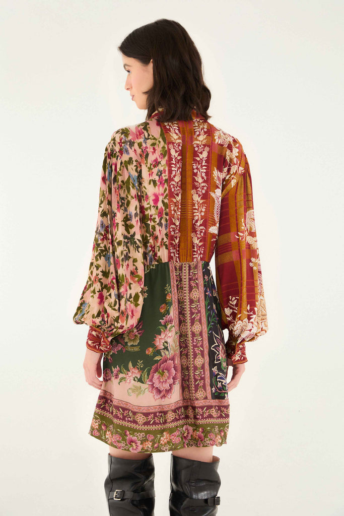 Mix Print Mini Dress