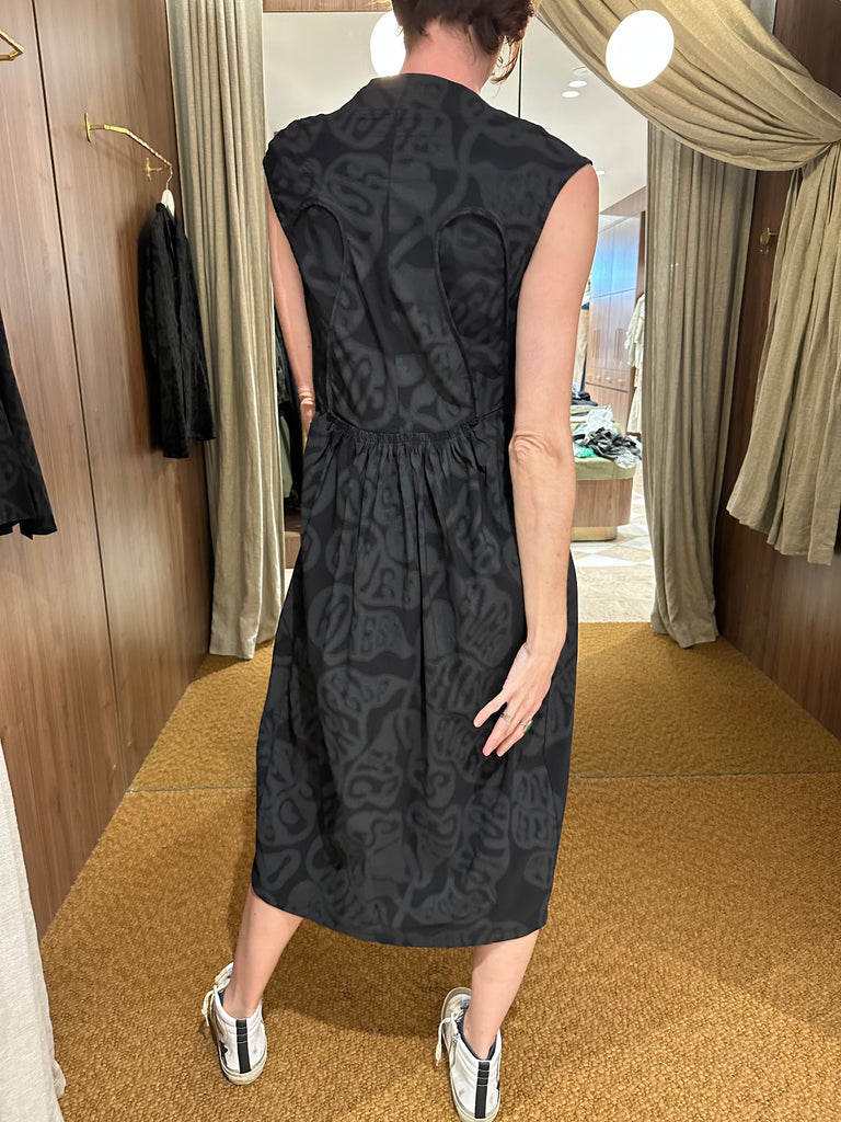 Cowl Neck Script Dress