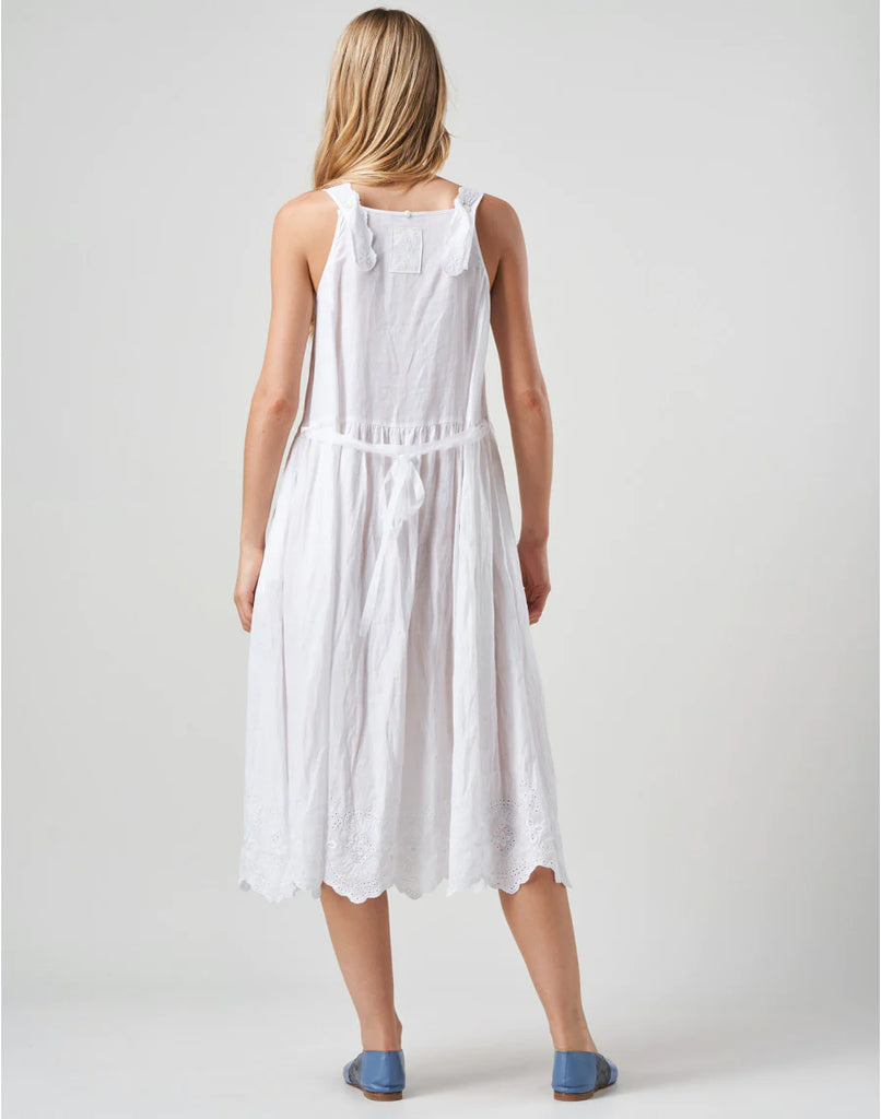 Invitation Dress Sleeveless Embroidered Dress White