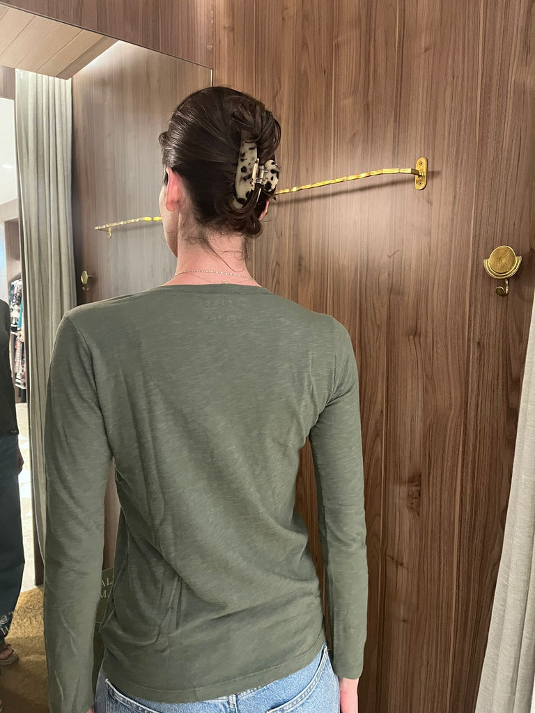 Blaire V Neck Long Sleeve Tee Elm