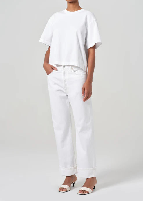 Sulma Drop Shoulder Tee White