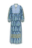 Onda Maxi Smock Dress Blues Patchwork