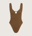 Celine Swimsuit Metallic Cocoa Covered Hoops