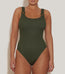 Domino Swim With Tonal Hoops Metallic Khaki