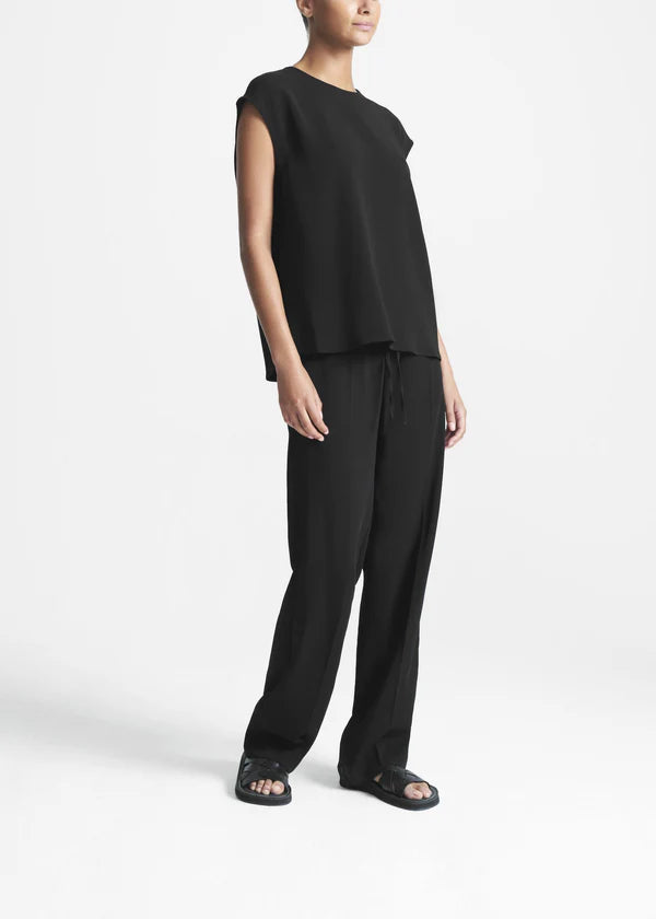 Aurelia Silk Twill Trouser Black