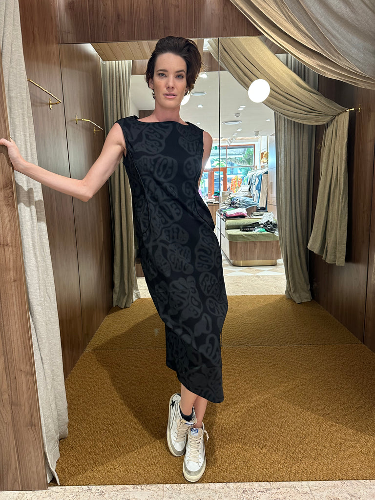 Round Neck Script Dress