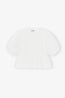 Cotton Poplin Peplum Blouse White