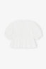 Cotton Poplin Peplum Blouse White
