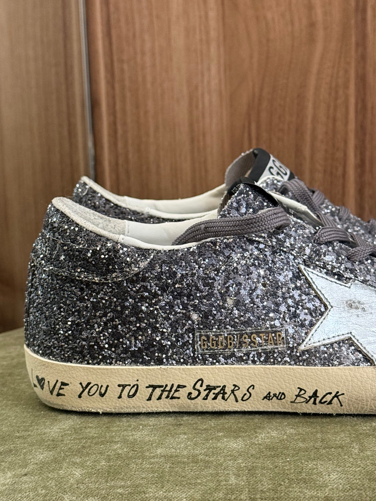 Superstar Sneaker Love You Silver Glitter