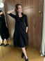 Black Frill Neck Dress