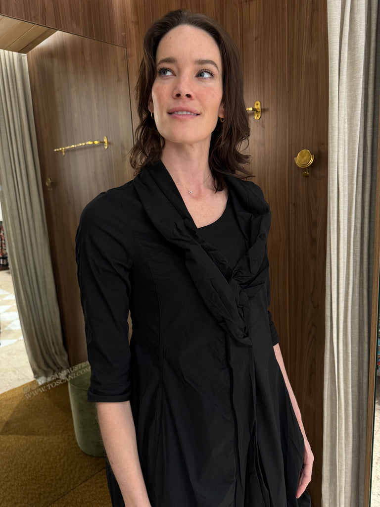 Black Frill Neck Dress