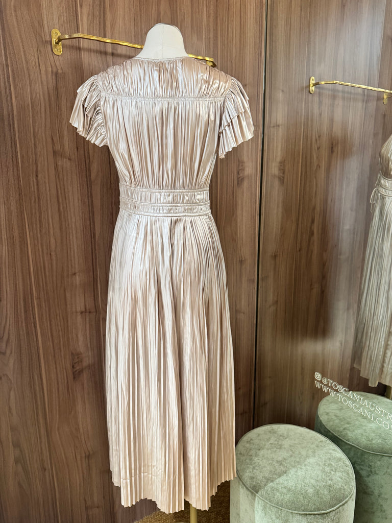 Patrice Flutter Sleeve Midi Dress Opal