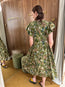 Darya Drop Waist Midi Dress Lichen