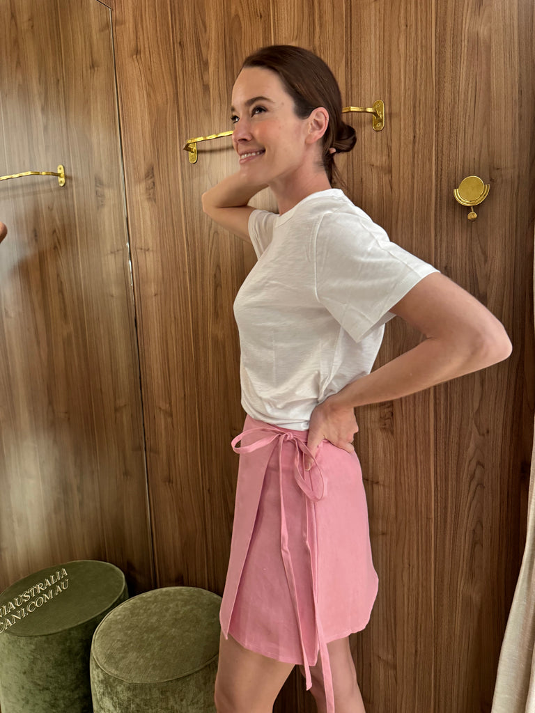 Positano Wrap Skirt Flamingo Pink