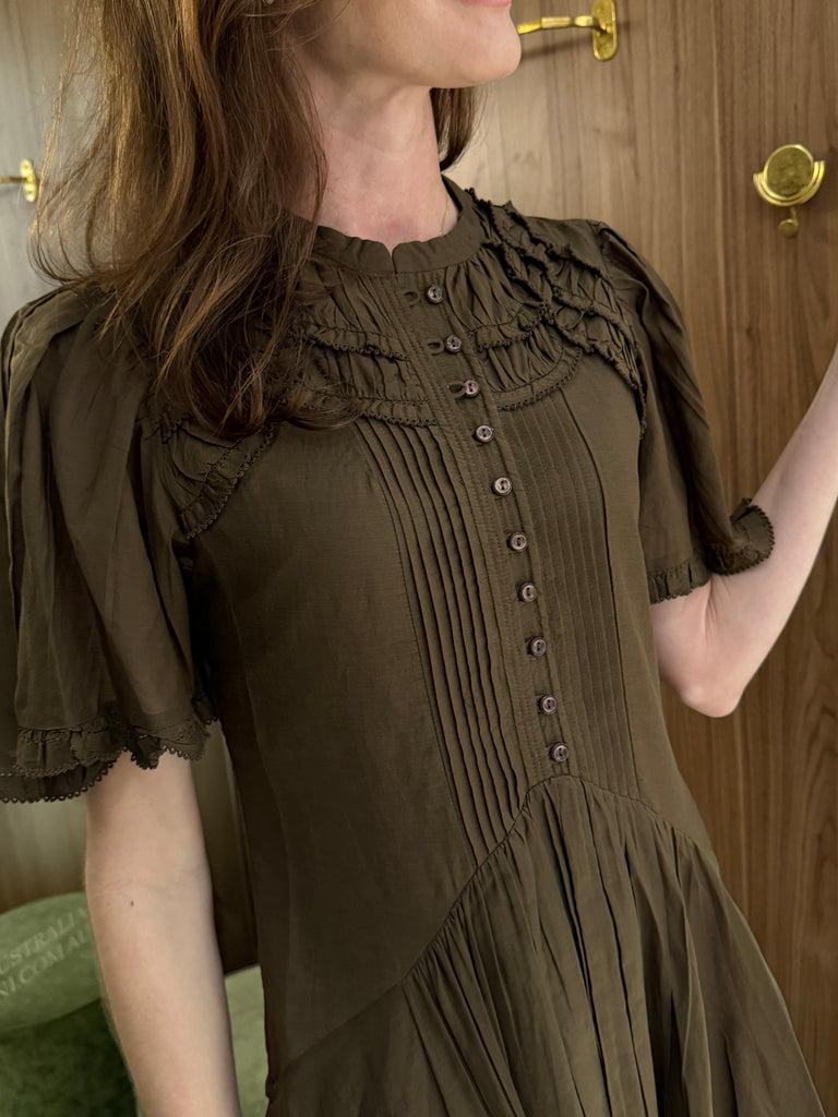 Celyana Dress Dark Khaki