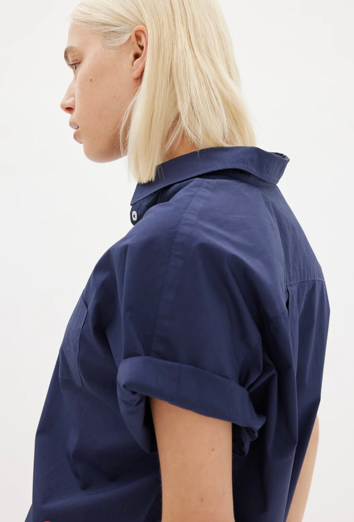 Chiara Short Sleeve Shirt Dress Navy