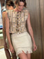 Cerza Gilet Ecru Ochre