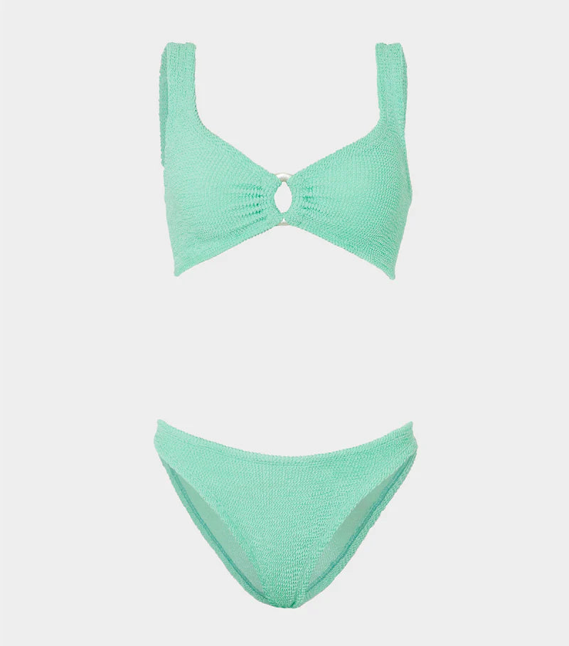 Julia Bikini Pearly Hoop Metallic Mint