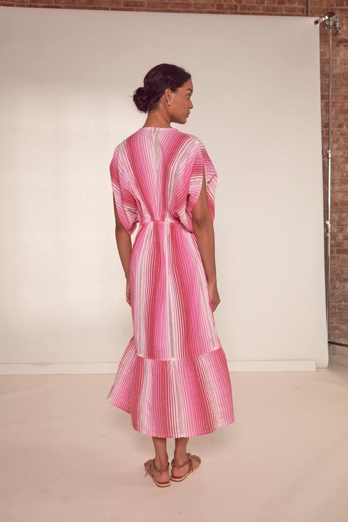 Leila Plunge Dress Fuchsia