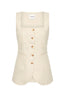 Lucille Gilet Beige Pinstripe