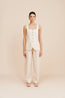 Lucille Trouser Beige Pinstripe
