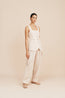 Lucille Trouser Beige Pinstripe