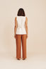Lucille Gilet Beige Pinstripe