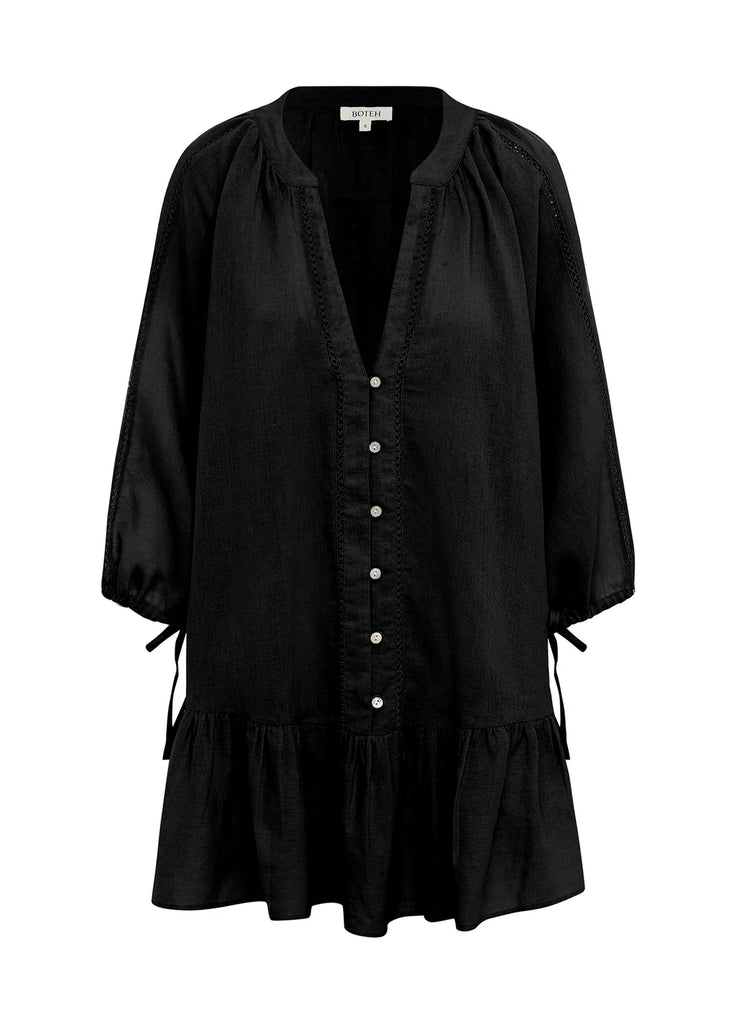 La Ponche Frill Dress Black