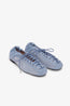 Eyelets Lace up Ballerina Strass Denim