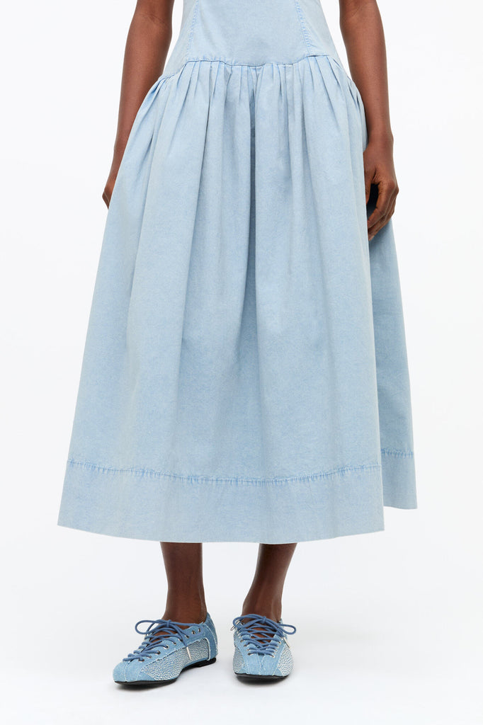 Eyelets Lace up Ballerina Strass Denim