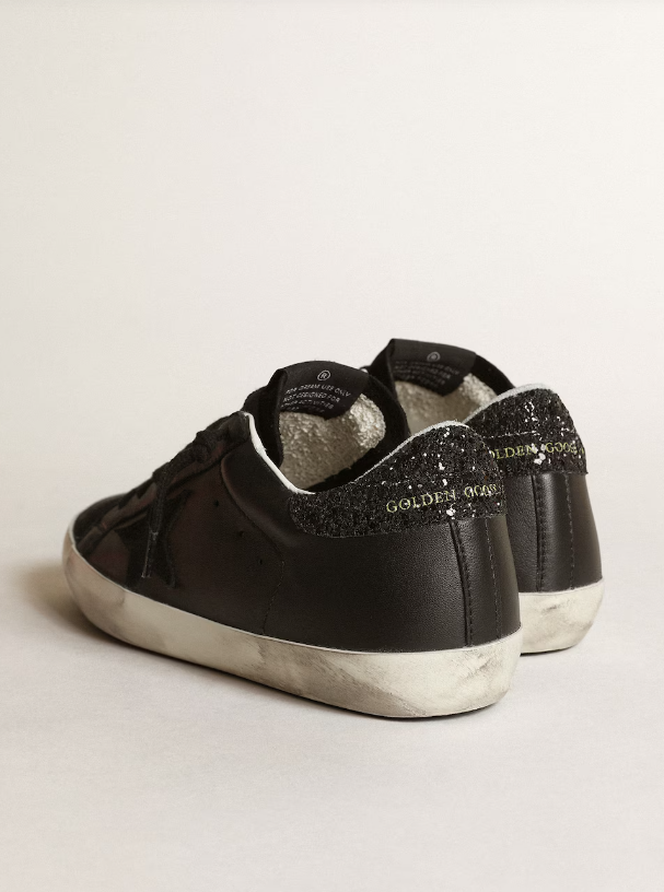 Superstar Sneaker Black with Black Glitter