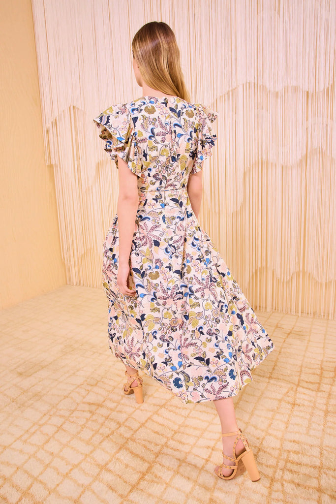 Darya Drop Waist Midi Dress Magnolia