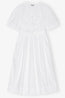 Cotton Tie Strap Midi Dress White