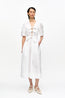 Cotton Tie Strap Midi Dress White