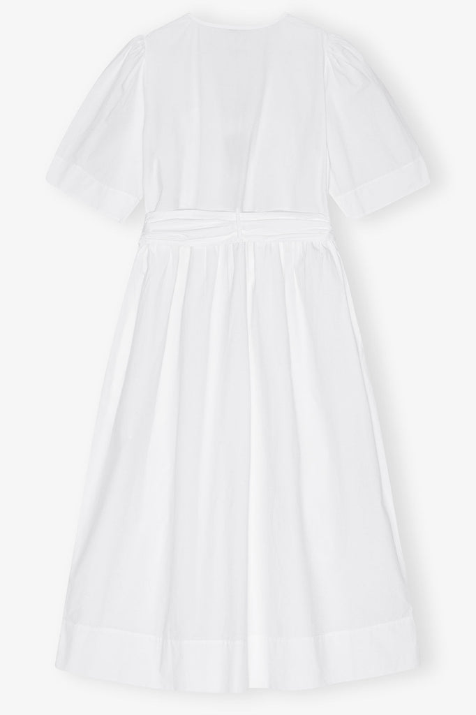 Cotton Tie Strap Midi Dress White