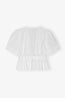 Washed Cotton Tie Strap Blouse