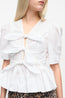 Washed Cotton Tie Strap Blouse