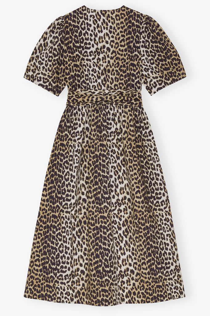 Printed Cotton Tie Strap Midi Dress