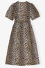 Printed Cotton Tie Strap Midi Dress
