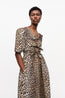 Printed Cotton Tie Strap Midi Dress